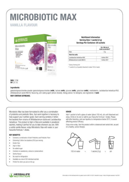 herbalife product microbiotic max fact sheet